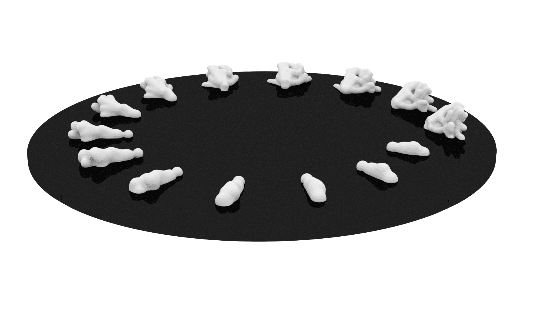 Zoetrope of generated 3D forms